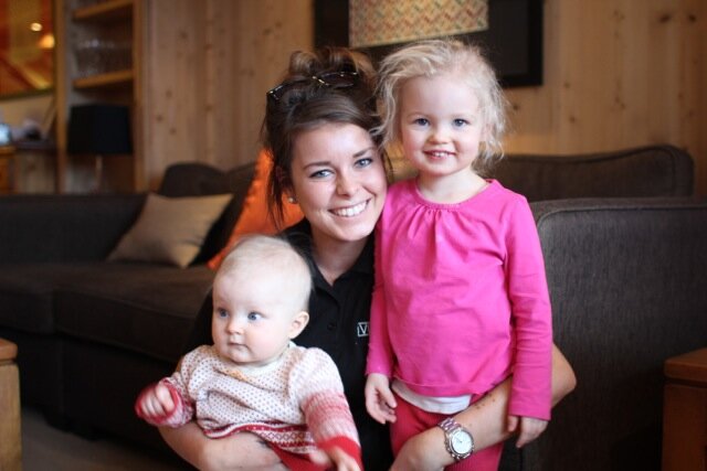 VIP SKI nanny with young girl and baby