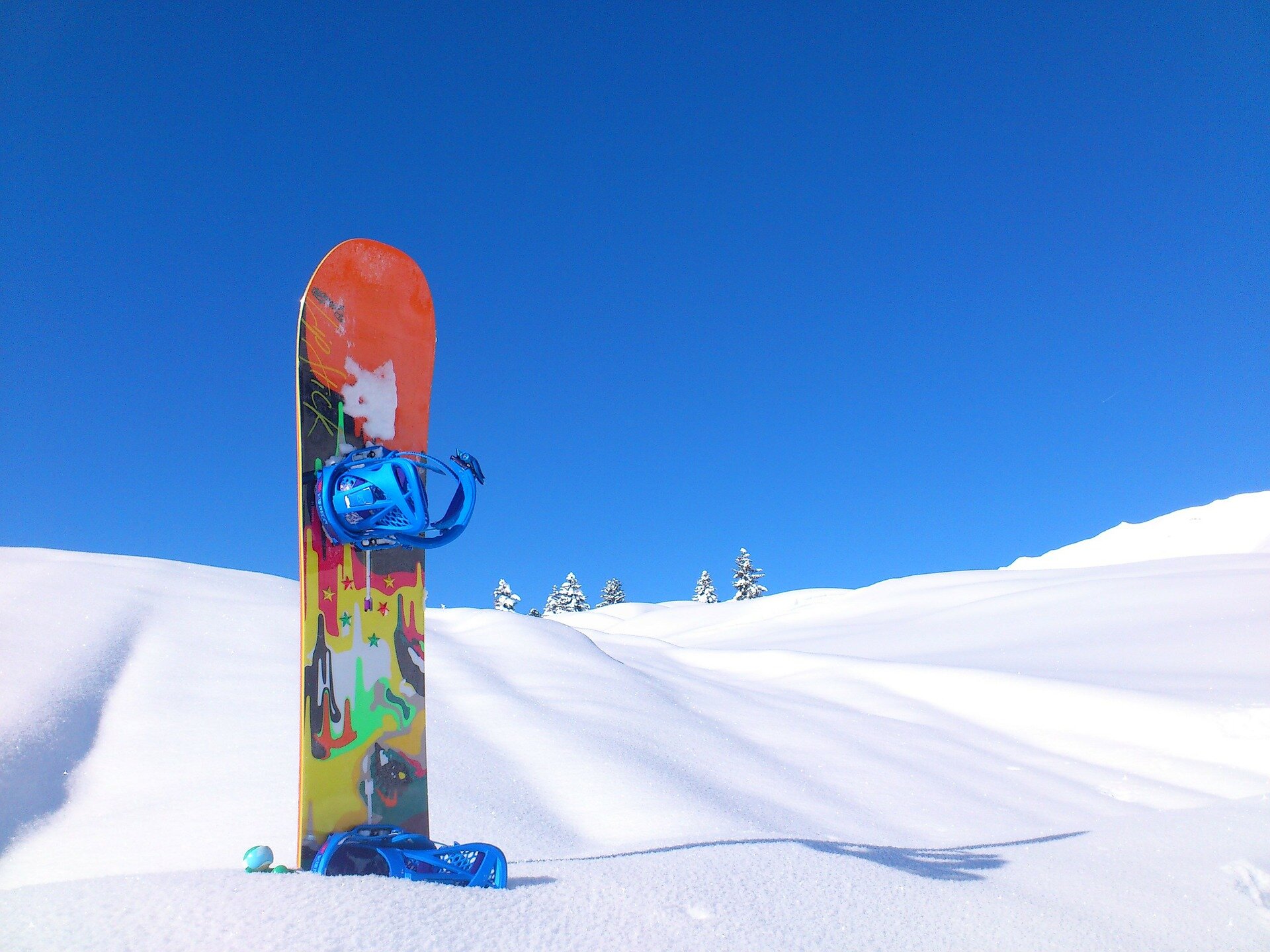 snowboard in the snow