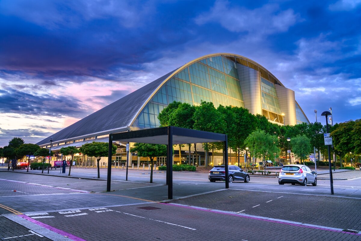Exterior of SnoZone indoor ski centre