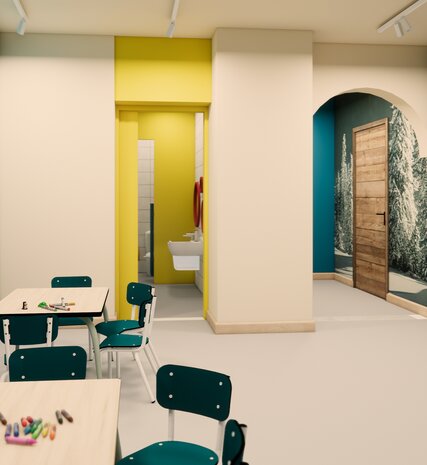 CGI image of childcare room in the Graciosa, La Plagne