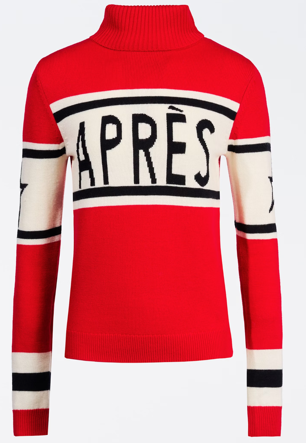 Red polo neck jumper with APRES by Perfect Moment