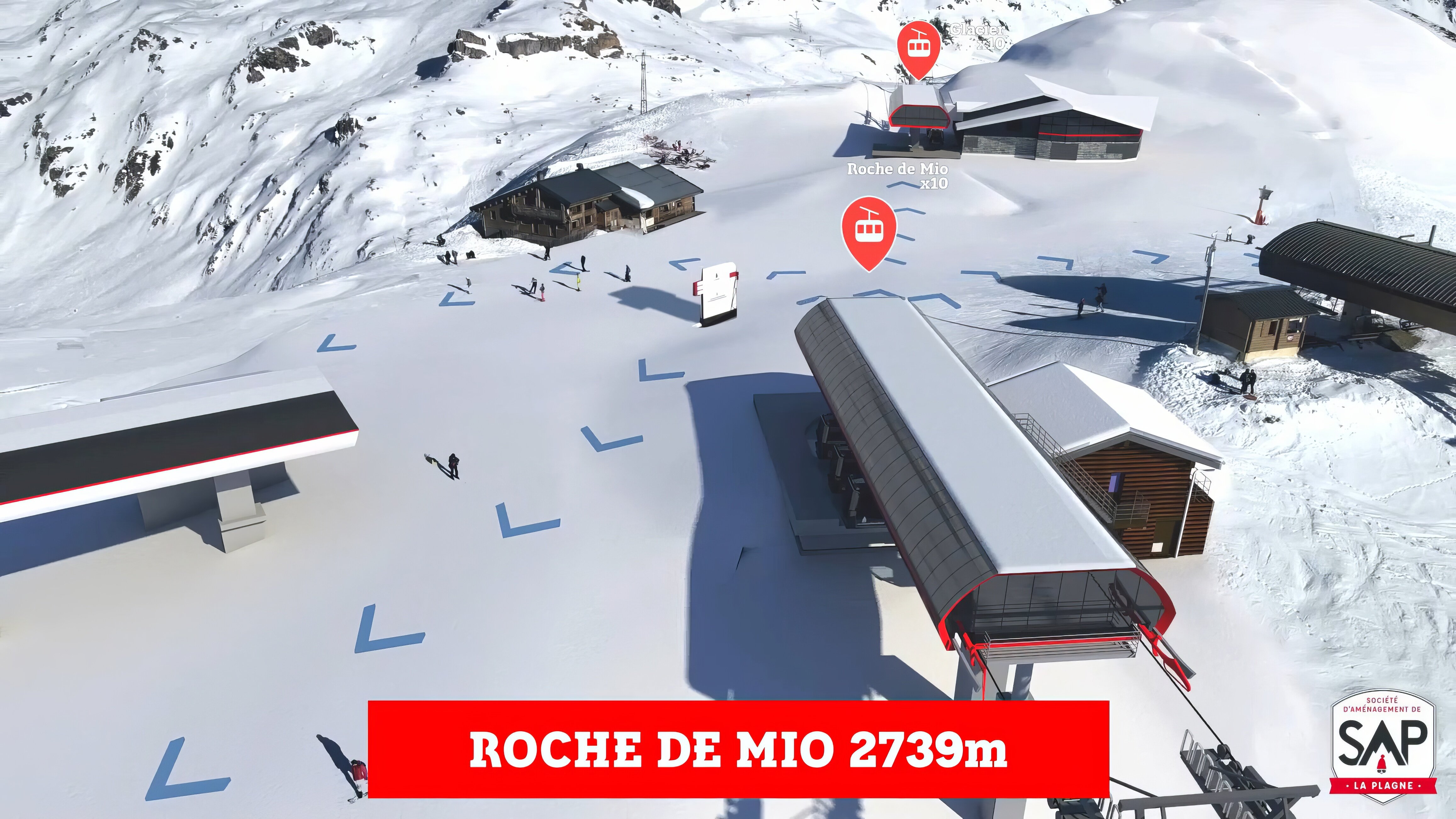 CGI image of new Roche de Mio lift at 2739 m