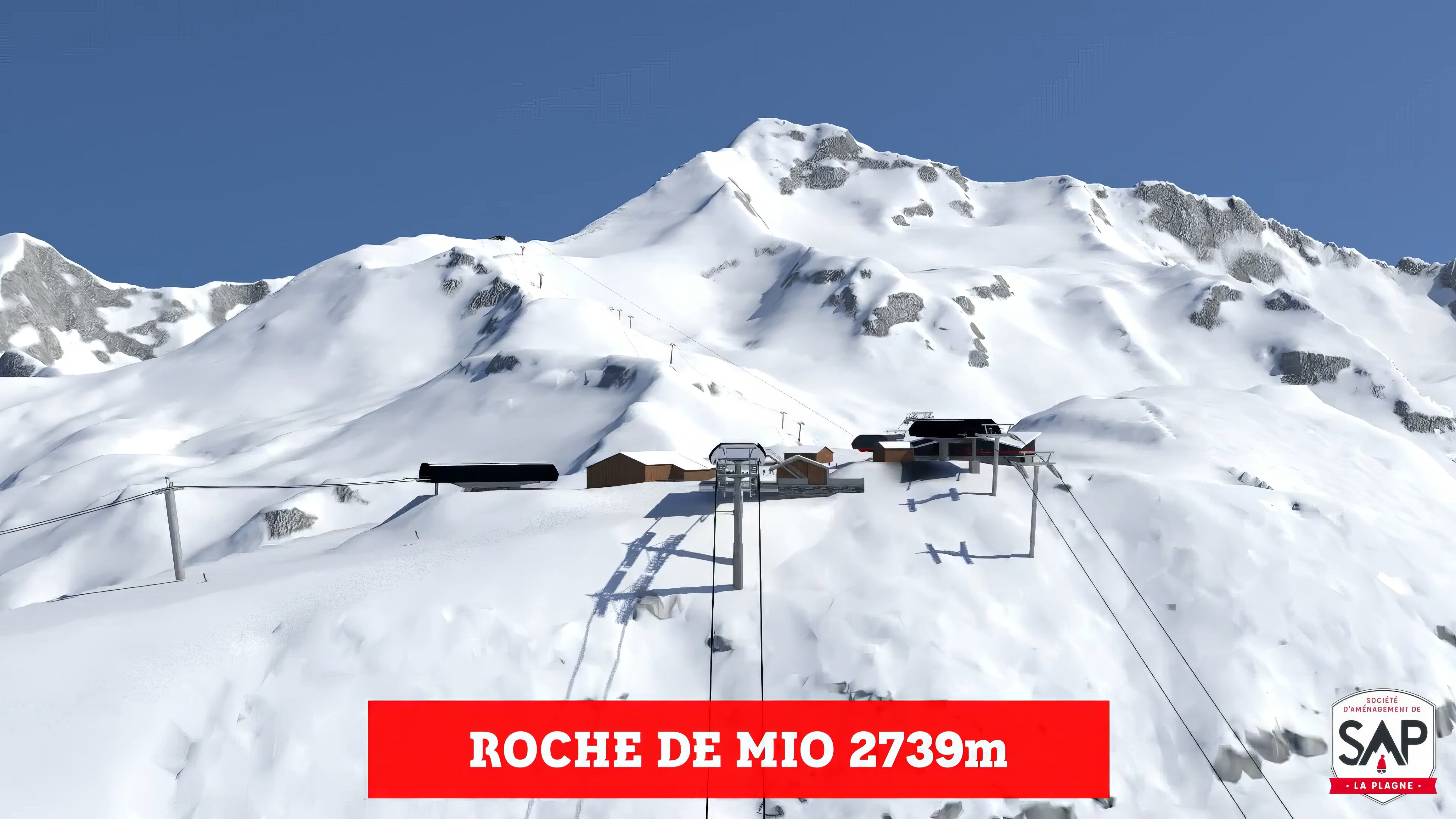 CGI image of Roche de Mio top station at 2739m