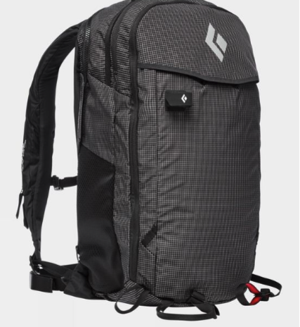 Black and grey avalanche safety back pack