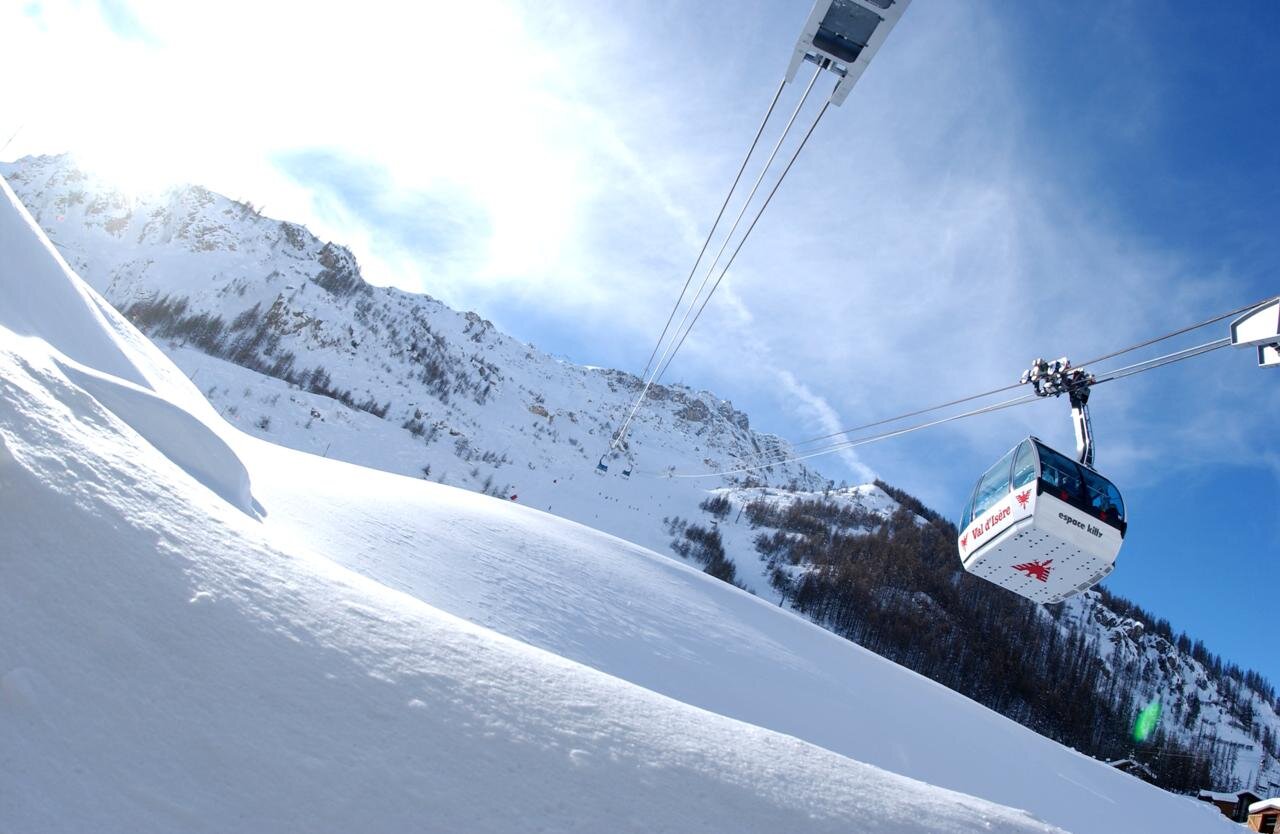 Bubble lift in Val d'Isere ski resort